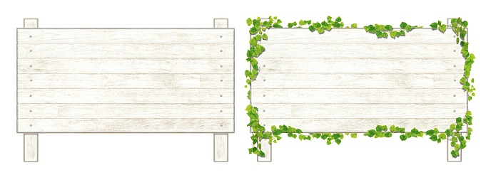 white wooden sign/set