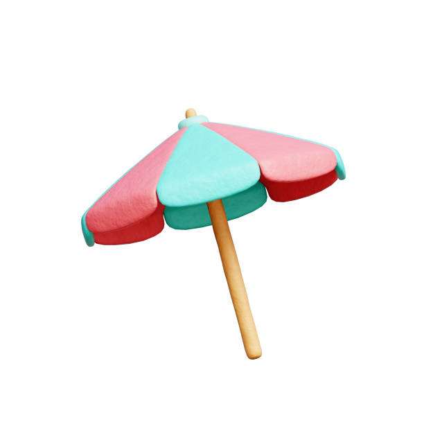 istock 3D Beach umbrella, Summer beach element, Holiday vacation. 2019417321