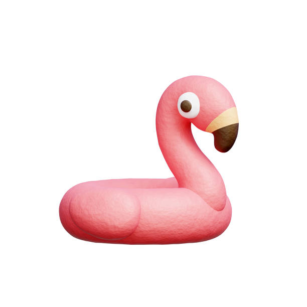 istock 3D Inflatable pink flamingo, Summer beach element, Holiday vacation. 2019419363