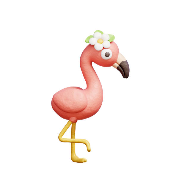 3D Flamingo, Hawaii element, summer tropical, holiday vacation.