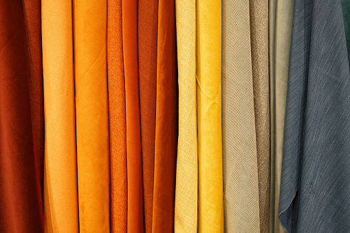 colorful hanging textile sample background