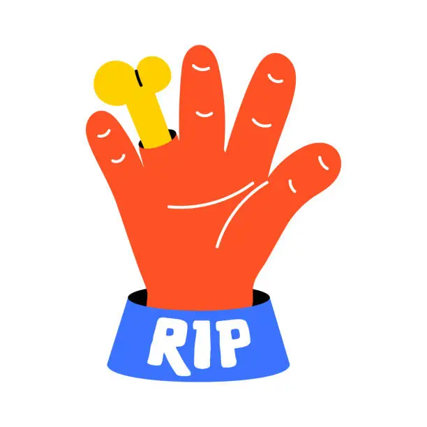 Vector illustration of RIP Hand