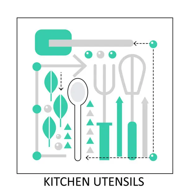 Vector illustration of Food kitchen utensils