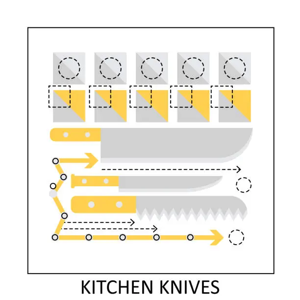 Vector illustration of Food kitchen knives