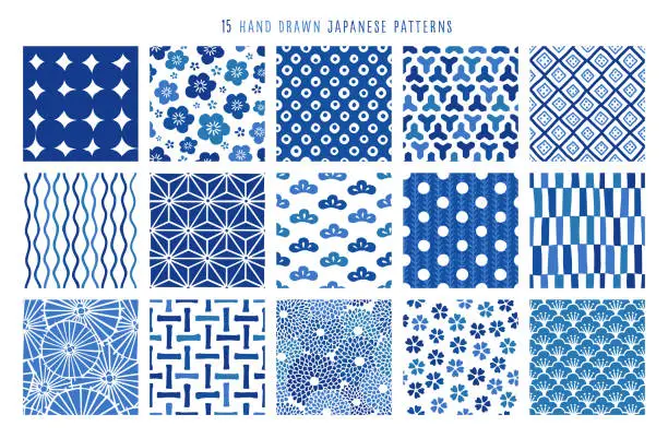 Traditional Japanese pattern. Seamless pattern collection. Traditional Japanese pattern. Seamless pattern collection.