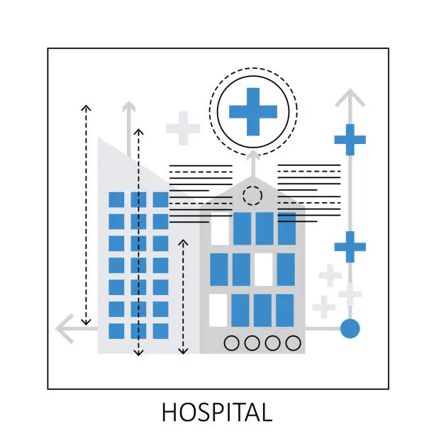 Vector illustration of Emergency hospital building