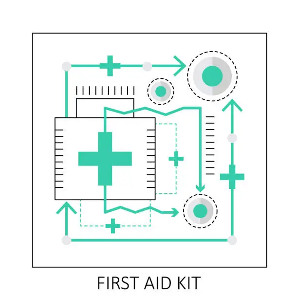 Vector illustration of First aid kit box