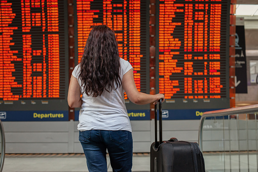 passenger in airport, international travel by flight
