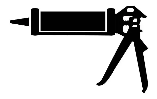 Vector illustration of Caulking Gun icon. Sealer sign. Manual Caulking Gun symbol. flat style.