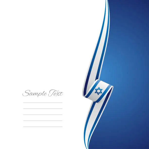 Vector illustration of Israel flag ribbon right side brochure cover vector