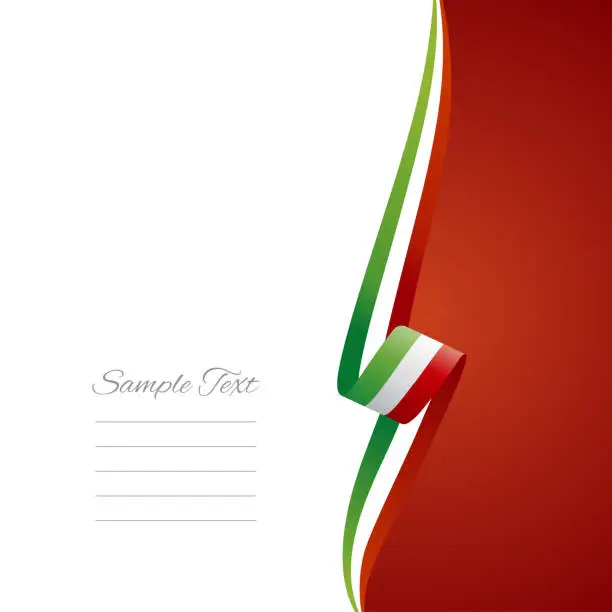 Vector illustration of Italy flag ribbon right side brochure cover vector