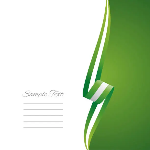 Vector illustration of Nigeria flag ribbon right side brochure cover vector