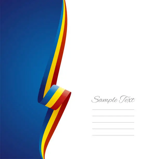 Vector illustration of Romania flag ribbon left side brochure cover vector