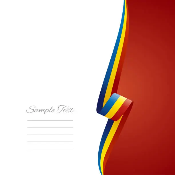 Vector illustration of Romania flag ribbon right side brochure cover vector