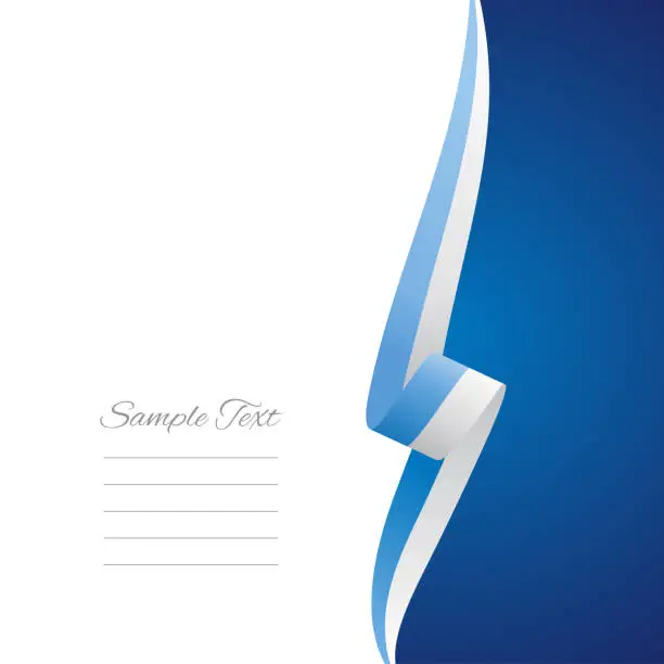 Vector illustration of San Marino flag ribbon right side brochure cover vector