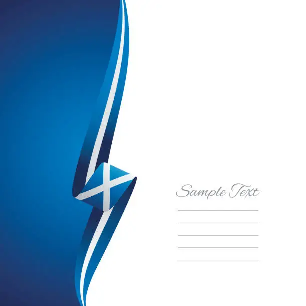 Vector illustration of Scotland flag ribbon left side brochure cover vector