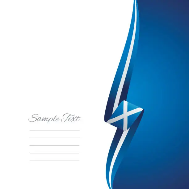 Vector illustration of Scotland flag ribbon right side brochure cover vector