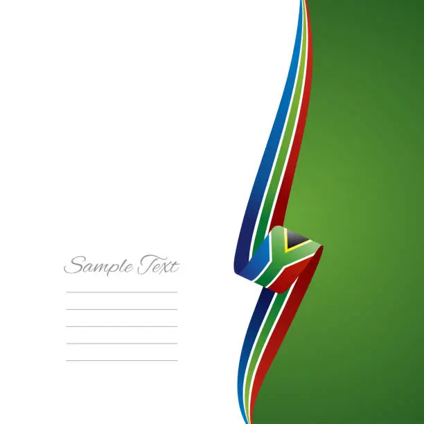 Vector illustration of South Africa flag ribbon right side brochure cover vector