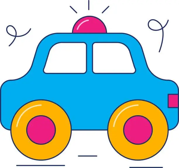 Vector illustration of Toy car icon. Baby toy car