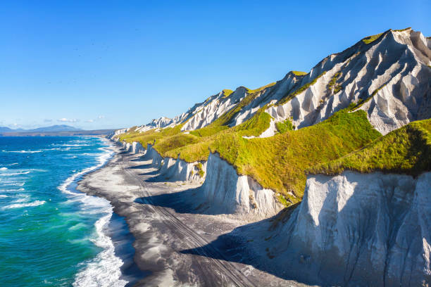 White rocks on Iturup Island, South Kuriles