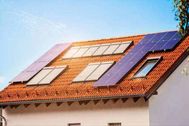 istock Roof with Solar Panels and  Skylights Dormers 2019692815