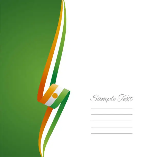 Vector illustration of Niger flag ribbon left side brochure cover vector