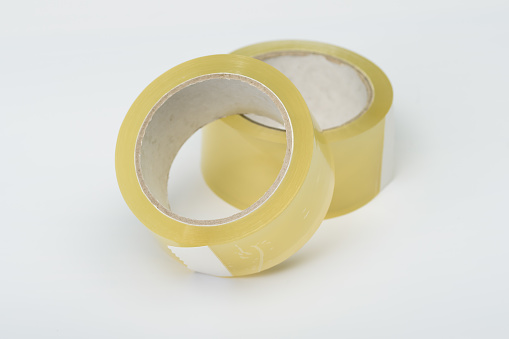 Roll of masking tape, isolated on white with clipping path.