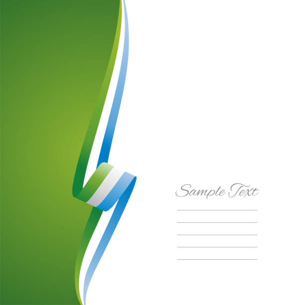 flaga sierra leone wstążka lewa strona broszury okładka wektor - ribbon powder blue isolated on white isolated stock illustrations