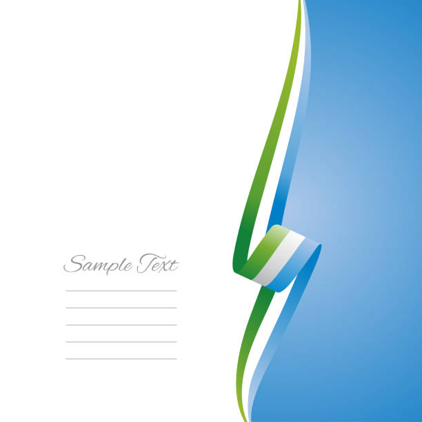 flaga sierra leone wstążka prawa strona broszury okładka wektor - ribbon powder blue isolated on white isolated stock illustrations