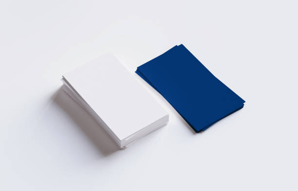 istock Top view of 2 business card isolated on white background 2019756833
