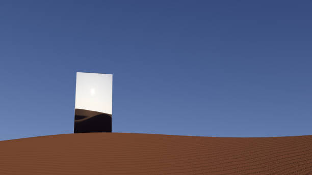 istock 3d illustration mirror in sand dunes at sunset 2019757757