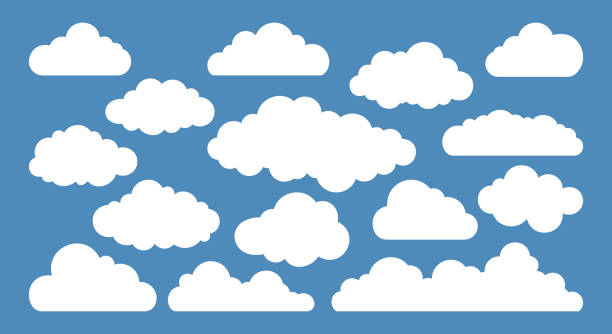 wolkensatz-symbol. clipart für wettersymbole. schablone vektor stock-illustration eps 10 - wolken stock-grafiken, -clipart, -cartoons und -symbole