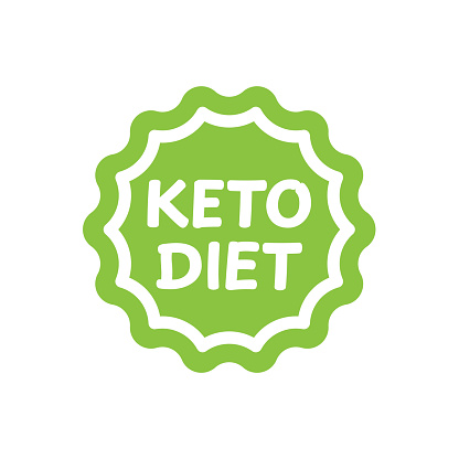 Keto diet vector label. Circle nutrition tag and sticker.