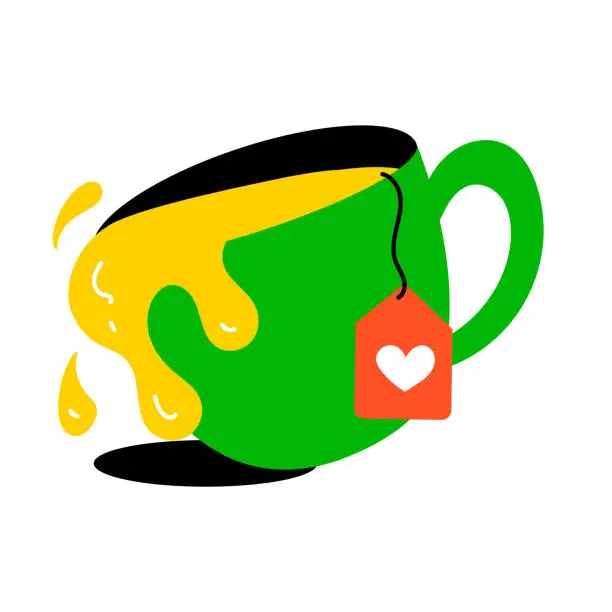 Vector illustration of Spilling Tea