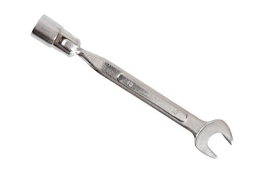 Flex head socket wrench. Isolated with clipping path.