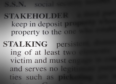 close up photo of the word stalking