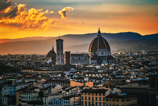 Florence city view at sunset