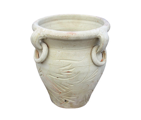 Tunisian clay pot. Isolated with clipping path.