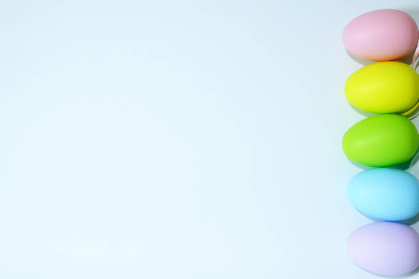 istock Colorful Easter Eggs on white background copy space stock photo 2019961803