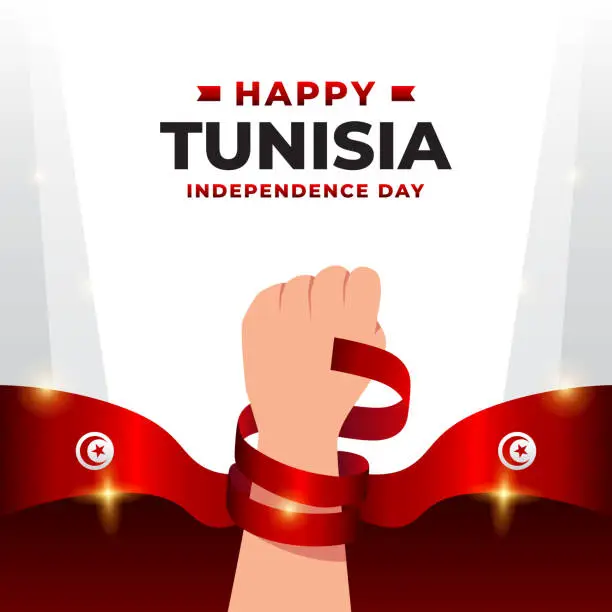Vector illustration of Tunisia independence day design illustration collection