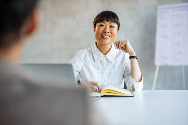 istock Job interview, recruitment, having conversation and discussion. 2019980915