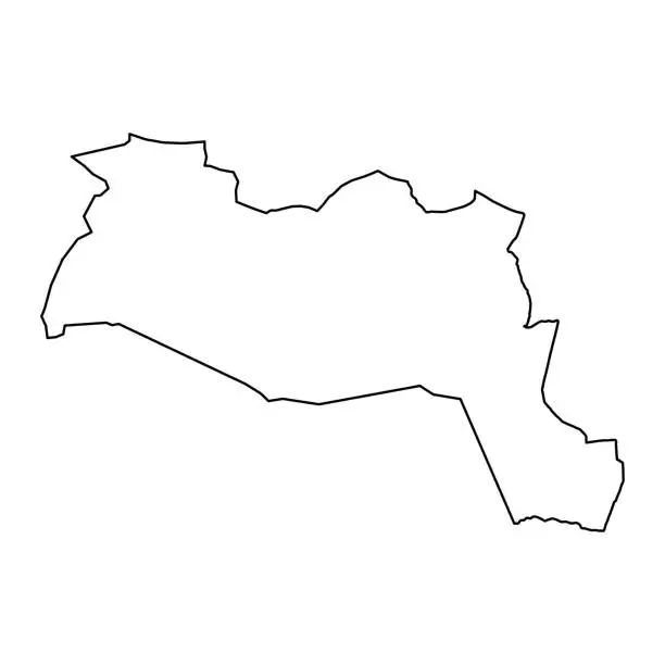 Vector illustration of Sila Region map, administrative division of Chad. Vector illustration.