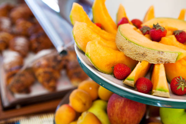 istock melon, strawberries and fresh seasonal fruit for breakfast 2020064828