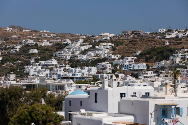 View of the hills surrounding Mykonos