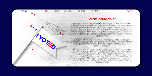 istock Election voting concept in realistic style. Vote in the USA, banner design. 
