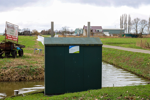 Weir for water level management in the Zuidplaspolder in the Netherlands