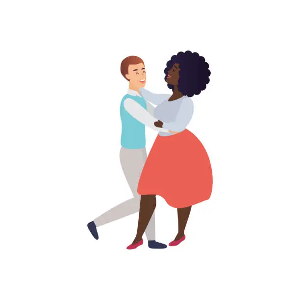 Vector illustration of Stylized dancing couple