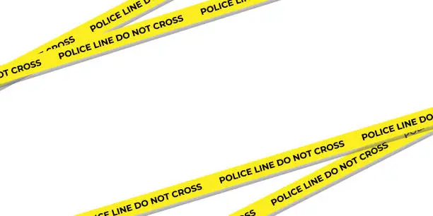 Vector illustration of Abstract background with police yellow stop line on white background