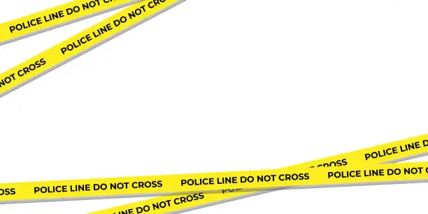 Vector illustration of Abstract background with police yellow stop line on white background