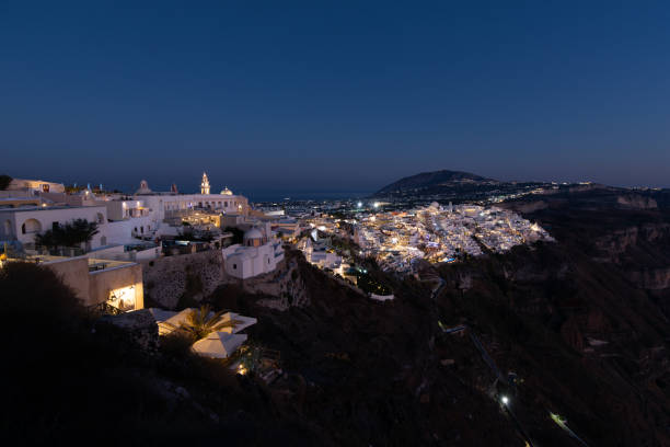 istock Fira in Santorini seen at night 2020113391